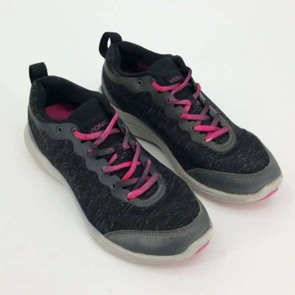 Vionic Womens Agile Fyn 335FYN Lace Up Black Gray Walking Sneaker Size US 6.5 - Picture 8 of 9